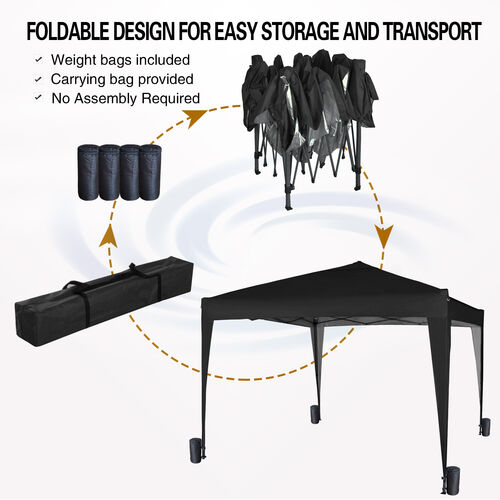 3m x 3m Gazebo Resistant Outdoor Garden Marquee Canopy NS (Black)