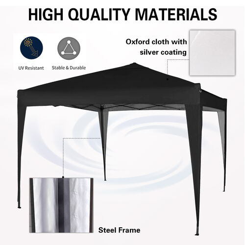 3m x 3m Gazebo Resistant Outdoor Garden Marquee Canopy NS (Black)