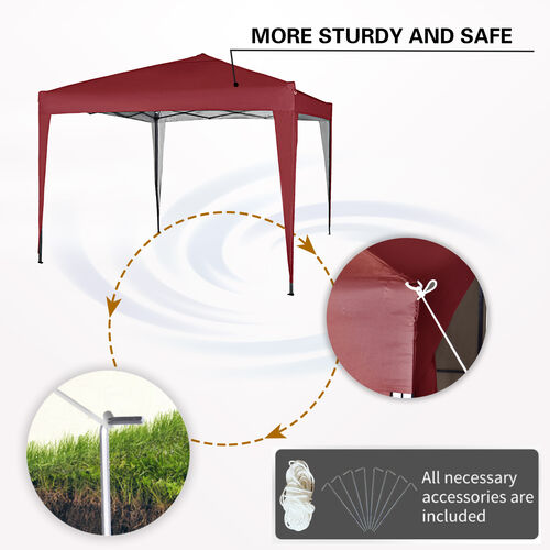 3m x 3m Gazebo Resistant Outdoor Garden Marquee Canopy NS (Red)
