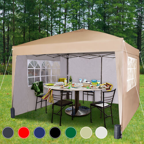 3m x 3m Gazebo Resistant Outdoor Garden Marquee Canopy Canopy + side's (Begie)