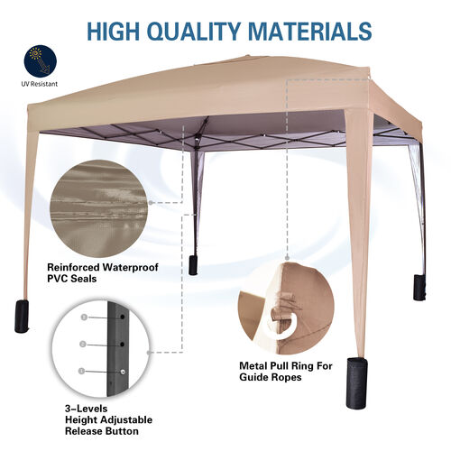 3m x 3m Gazebo Resistant Outdoor Garden Marquee Canopy Canopy + side's (Begie)