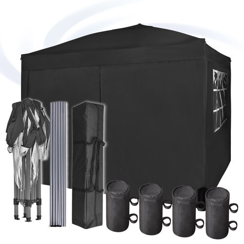 3m x 3m Gazebo Resistant Outdoor Garden Marquee Canopy Canopy + side's (Black)