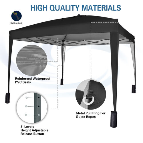 3m x 3m Gazebo Resistant Outdoor Garden Marquee Canopy Canopy + side's (Black)