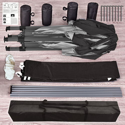 3m x 3m Gazebo Resistant Outdoor Garden Marquee Canopy Canopy + side's (Black)