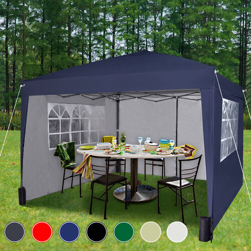 3m x 3m Gazebo Resistant Outdoor Garden Marquee Canopy Canopy + side's (Blue)