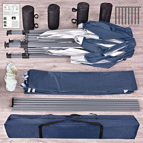 3m x 3m Gazebo Resistant Outdoor Garden Marquee Canopy Canopy + side's (Blue)