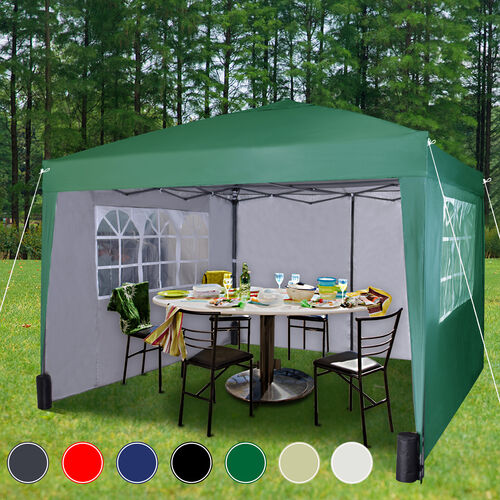 3m x 3m Gazebo Resistant Outdoor Garden Marquee Canopy Canopy + side's(Green)