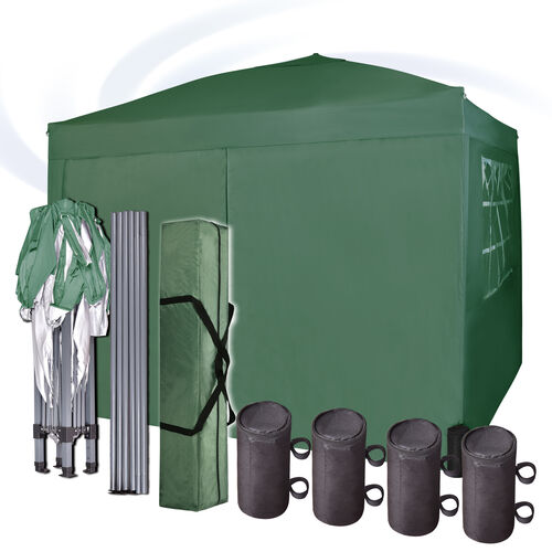 3m x 3m Gazebo Resistant Outdoor Garden Marquee Canopy Canopy + side's(Green)