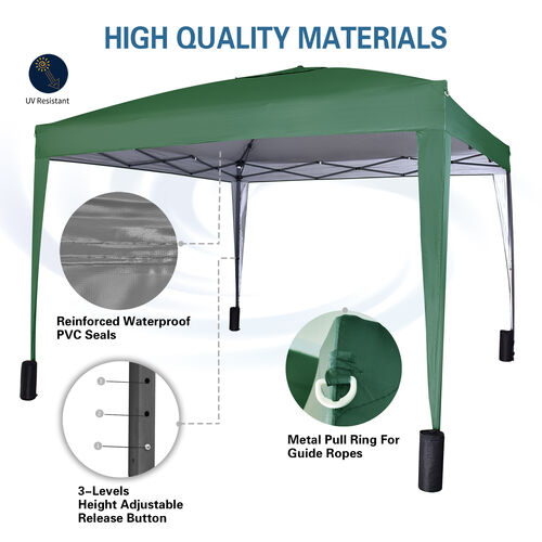 3m x 3m Gazebo Resistant Outdoor Garden Marquee Canopy Canopy + side's(Green)