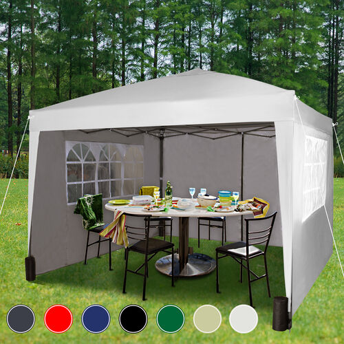 3m x 3m Gazebo Resistant Outdoor Garden Marquee Canopy Canopy + side's (White)