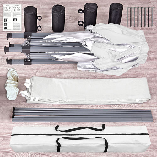 3m x 3m Gazebo Resistant Outdoor Garden Marquee Canopy Canopy + side's (White)