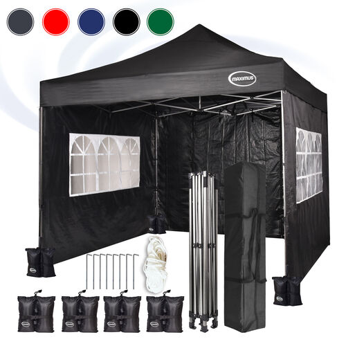 MAXIMUS HEAVY DUTY GAZEBO With Sides (Black)