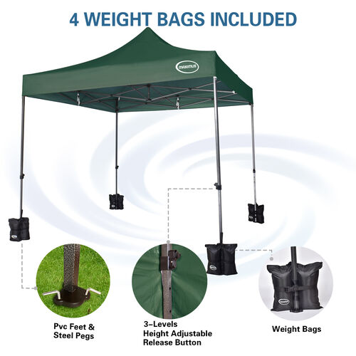 MAXIMUS HEAVY DUTY GAZEBO With Sides (GREEN)