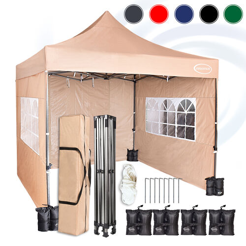 MAXIMUS HEAVY DUTY GAZEBO With Sides (Beige)