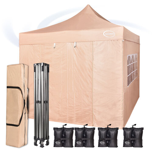 MAXIMUS HEAVY DUTY GAZEBO With Sides (Beige)