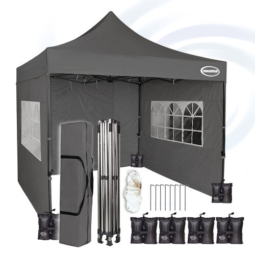 MAXIMUS HEAVY DUTY GAZEBO With Sides (GREY)