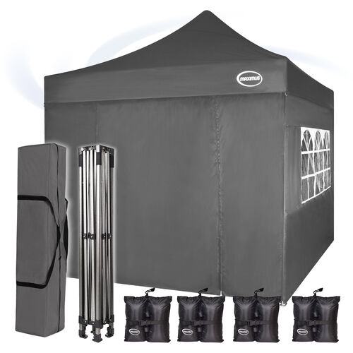 MAXIMUS HEAVY DUTY GAZEBO With Sides (GREY)