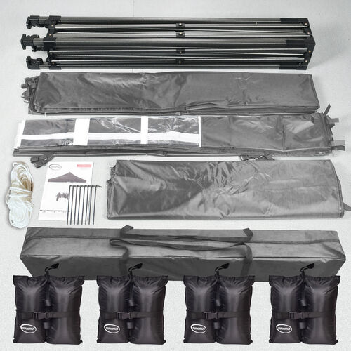 MAXIMUS HEAVY DUTY GAZEBO With Sides (GREY)