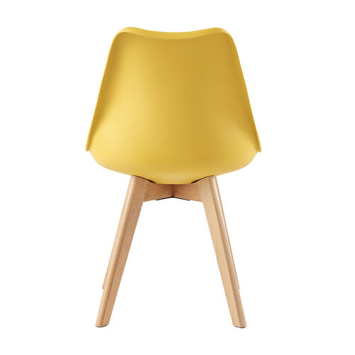 Eva Deluxe Dining Chairs Deluxe Wooden Legs Set of 2(Yellow)