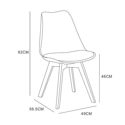 Eva Deluxe Dining Chairs Deluxe Wooden Legs Set of 2(Yellow)