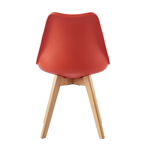 Eva Deluxe Dining Chairs Deluxe Wooden legs set of 2(Red)