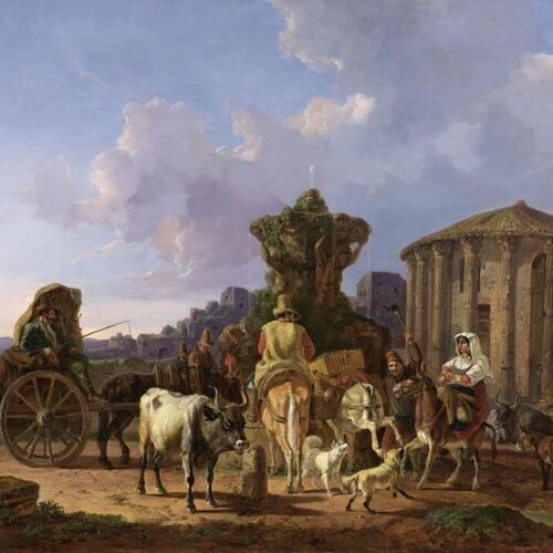 Peasants in front of the Temple of Vesta