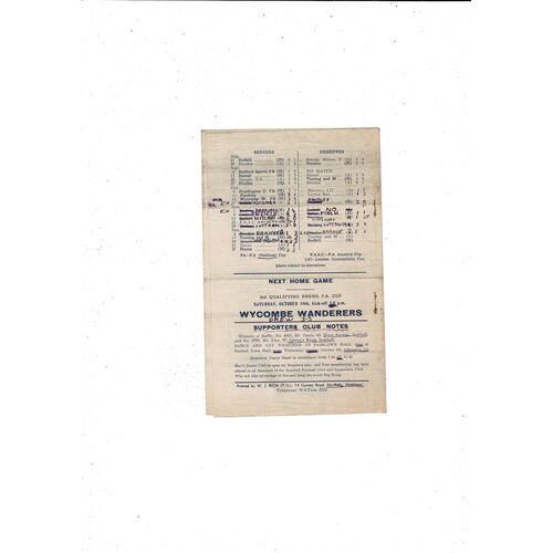 1947/48 Southall v Finchley Football Programme