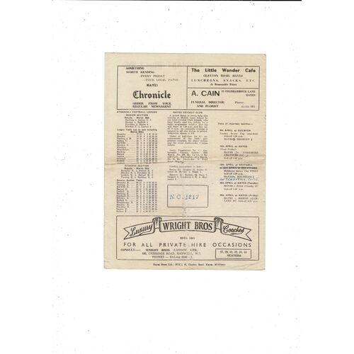 1948/49 Hayes v Hendon Football Programme