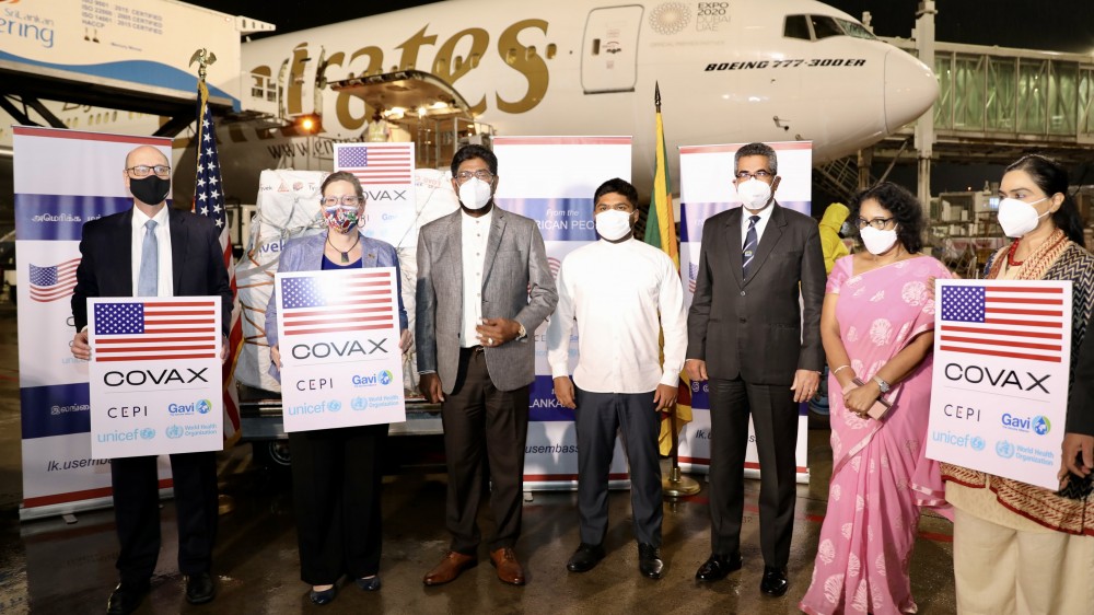 U.S. donates nearly 800,000 Pfizer-BioNTech vaccines to Sri Lanka