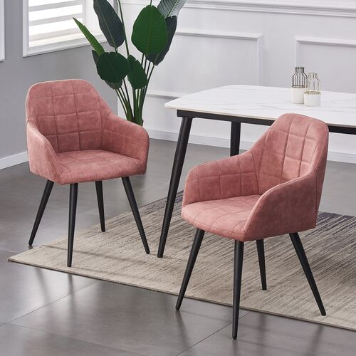 2x Faux Matte Suede Leather Dining Chairs Accent Chairs home & restaurants Adrian