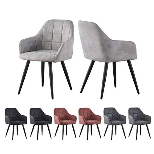 2x Faux Matte Suede Leather Dining Chairs Accent Chairs home & restaurants Adrian