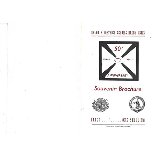 1954 Neath & District Schools Rugby Union Golden Jubilee Brochure
