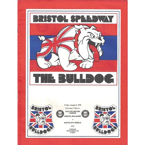 1978 Bristol v White City Rebels Gulf Oil British League (04/08/1978) Speedway Programme