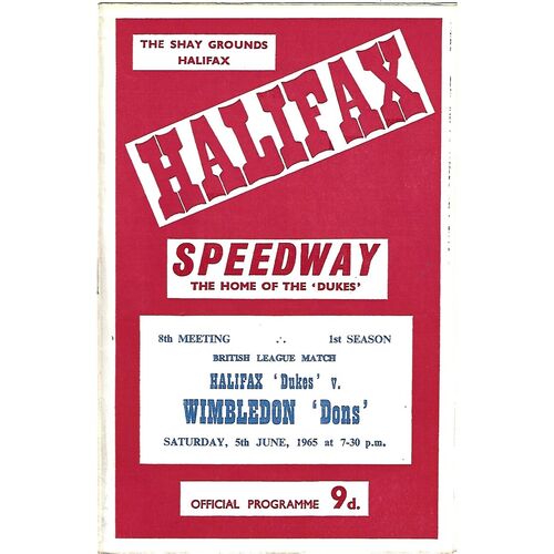 Wimbledon Away Speedway Programmes