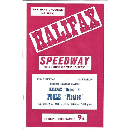 Halifax Home Speedway Programmes