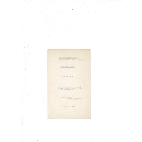 1968/69 Barking v St Albans City Football Programme