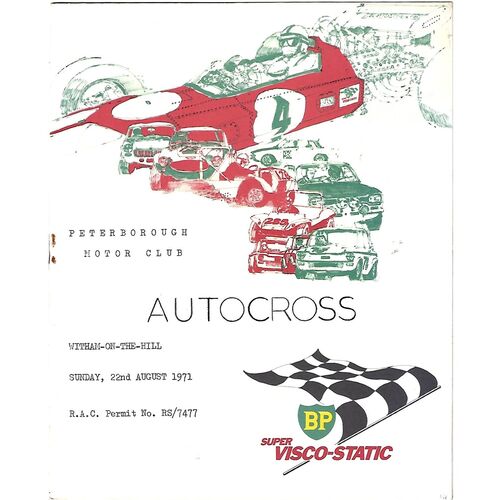 1971 Witham-On-The-Hill Peterborough Motor Club Autocross (22/08/1971) Autocross Programme