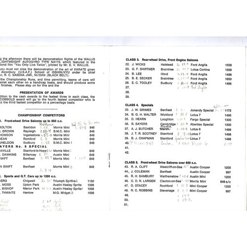 1967 Cambridge National Autocross Championship Eastern Area Finals (03/09/1967) Autocross Programme