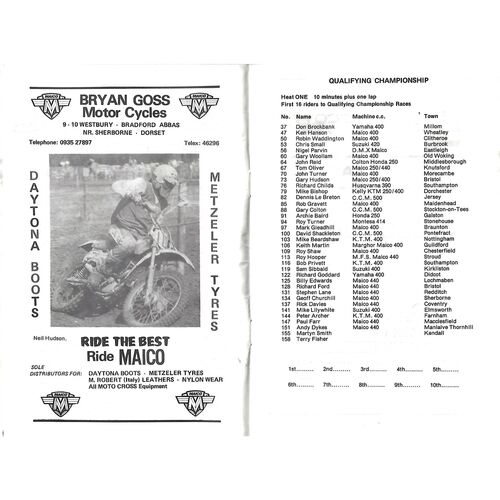 1979 Leighton British Moto-Cross Championship Round Two (01/04/1979) Moto-Cross Programme