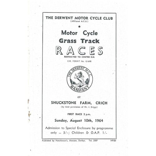 Grass Track Racing Programmes