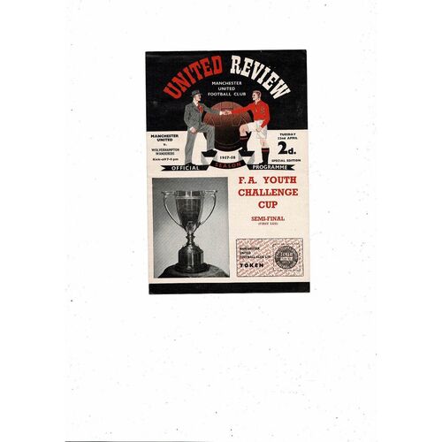 FA Youth Cup Semi Final Football Programmes