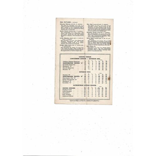 1955/56 Manchester United v Bolton Wanderers FA Youth Cup Semi Final Football Programme