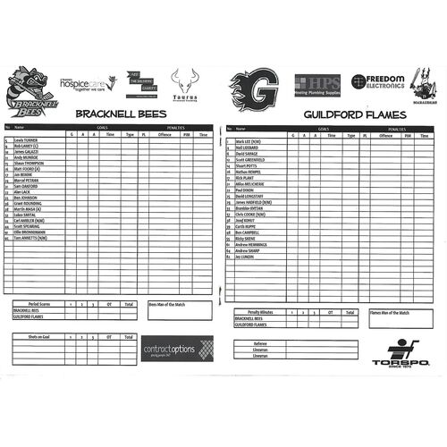 2012/13 Bracknell Bees v Guildford Flames (04/11/2012) EPIHL Ice Hockey League Match Programme