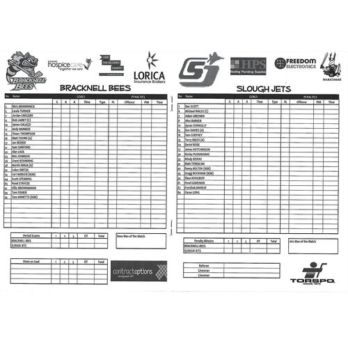 2012/13 Bracknell Bees v Slough Jets (17/03/2013) EPIHL Ice Hockey League Match Programme