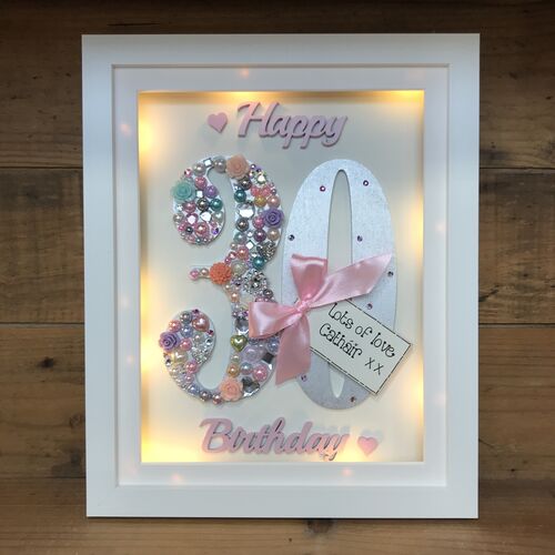 LED  Happy 30 th birthday frame