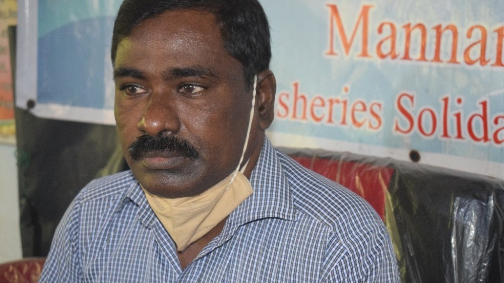 உலக தன்னாதிக்க தினத்தை மீனவர்கள் நினைவு கூற முடியாத நிலையில் வட மாகாண மீனவ இணைய செயலாளர் ஜி.சங்கர்.