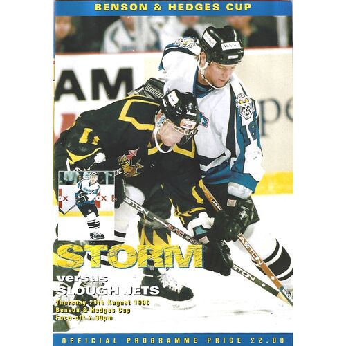 1996/97 Manchester Storm v Slough Jets (29/08/1996) Benson & Hedges Cup Ice Hockey Programme