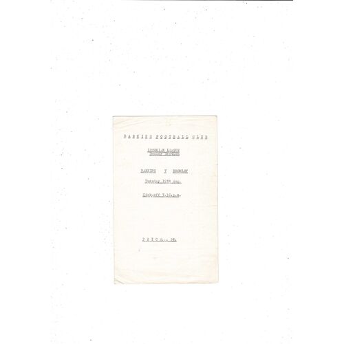 1969/70 Barking v Bromley Football Programme