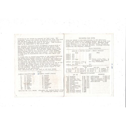 1969/70 Barking v Dulwich Hamlet Football Programme