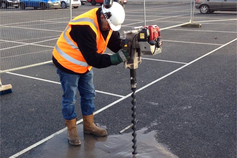 Permanent anchor points in a public place
